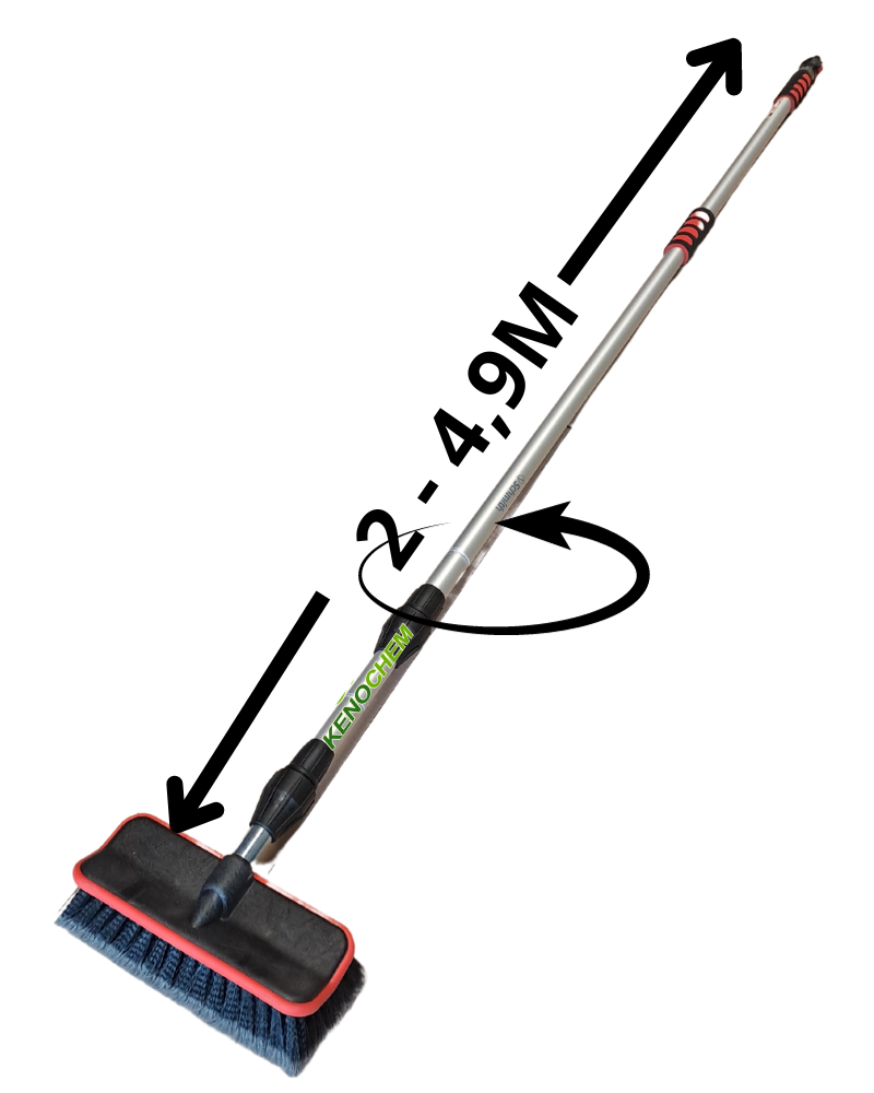 Szczotka rozsuwana z kijem teleskopowym 5M do Mycia i Odśnieżania Solarów