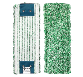 Mop płaski klips Mikrofibra zielony 40cm z zakładkami