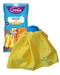 Mop mikrofibra GOSIA - z gąbką ze skrobakiem