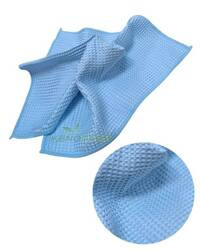 Ścierka WAFLOWA  mikrofibry do mycia okien NIEBIESKA 35x35cm