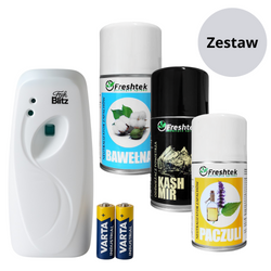 Zestaw Freshtek ONEShot - Dozownik na baterie + 3 wkłady