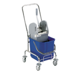 Wózek jdnowiaderkowy na kółkach 25L z wyciskarką do mopa 