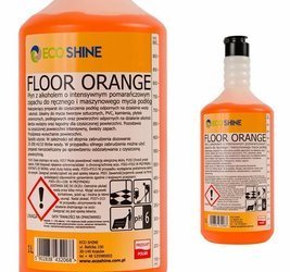 ECO SHINE FLOOR ORANGE 1L Płyn do mycia podłóg z alkoholem Maszynowego do Szorowarki Miły ZAPACH